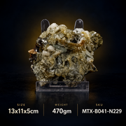 Natural Fluorescent Transparent Apatite Crystal with Pyrite & Calcite Inclusions