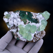 Green Apophyllite on White Matrix – Natural Mineral Specimen
