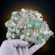Natural Green Apophyllite with Heulandite Crystal Specimen – India