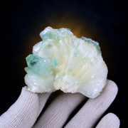 Natural Green Apophyllite on Heulandite Crystal Cluster – 210 g