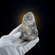 Botryoidal Yellow Fluorite on Quartz Crystal Specimen | 11×7×3 cm | 260g