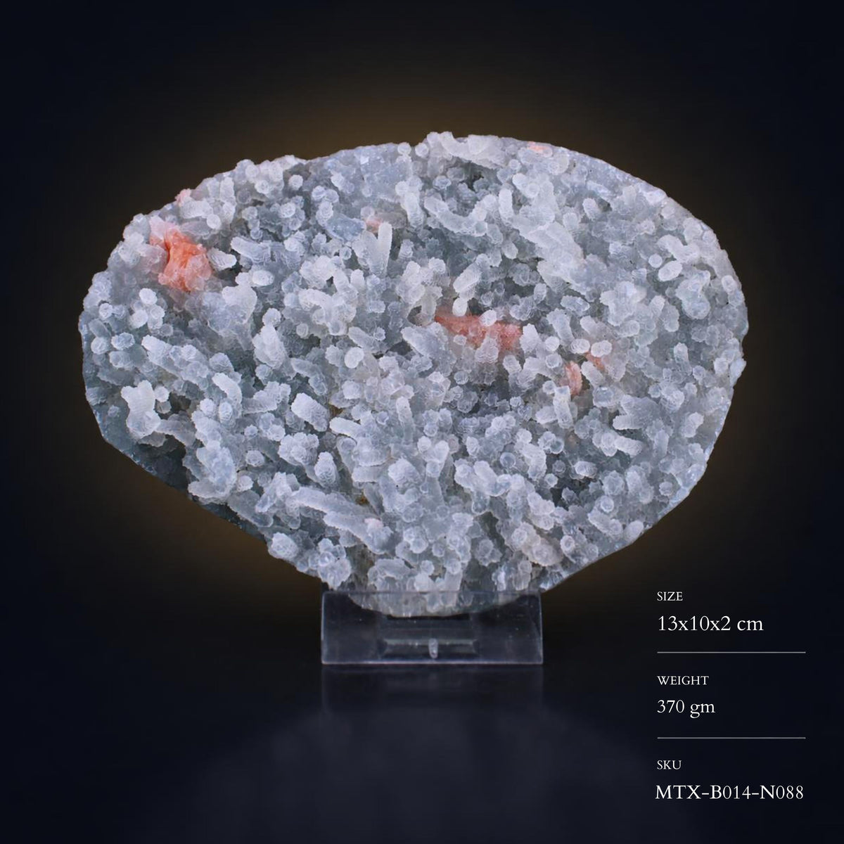 Natural Chalcedony Crystal Matrix Mineral Specimen from India 370 gm 13 × 10 × 2 cm