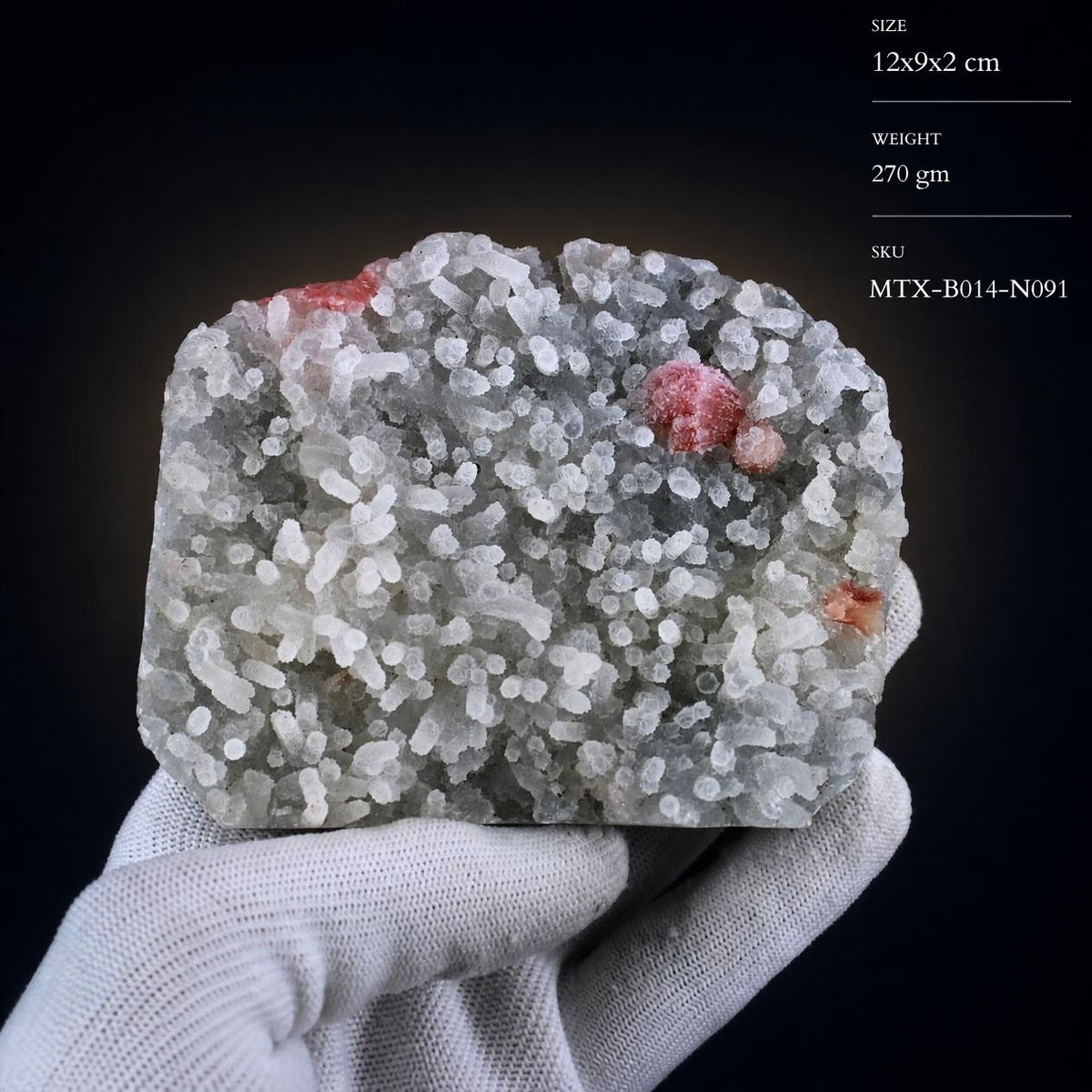 Natural Chalcedony Crystal Matrix  Mineral Specimen from India  270 gm  12 × 9 × 2 cm