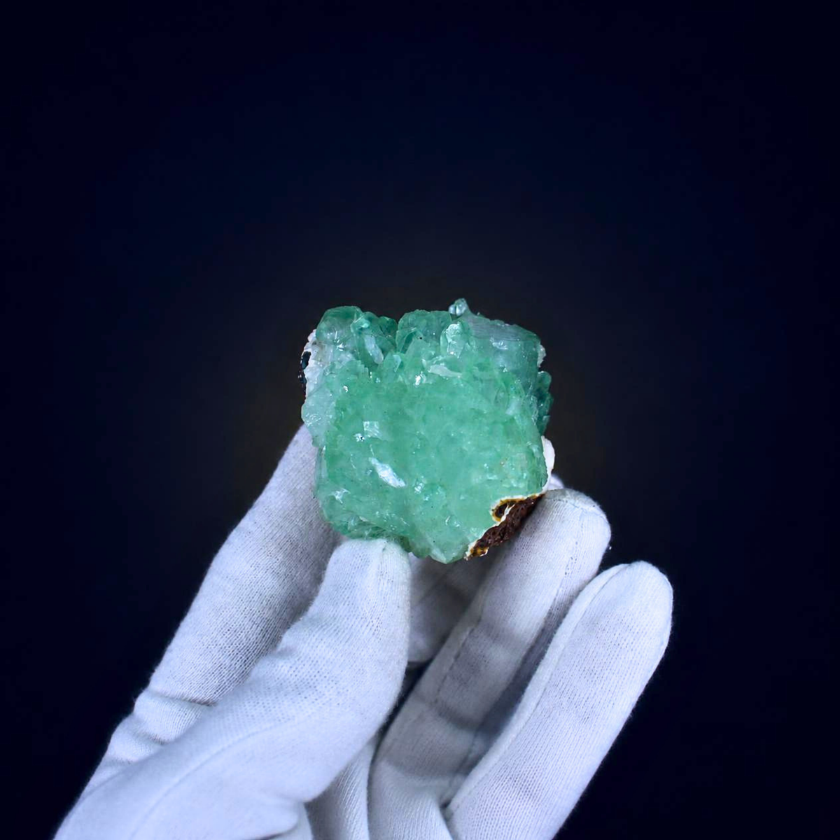 Green Apophyllite Crystal Specimen Natural Indian Mineral 6 × 5 × 6 cm | 130 g