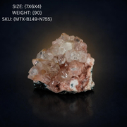 Pink Apophyllite on Chalcedony Crystal Cluster 7×6×4 cm | 90g