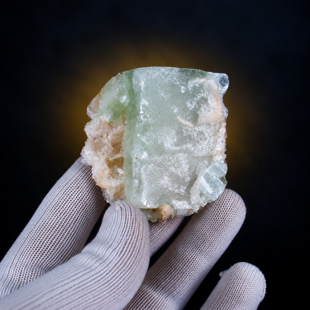 Natural Green Apophyllite with Heulandite Mineral Specimen – 90g
