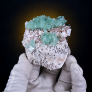 Green Apophyllite with Heulandite Matrix · 120 g · 9 × 7 × 4 cm · India