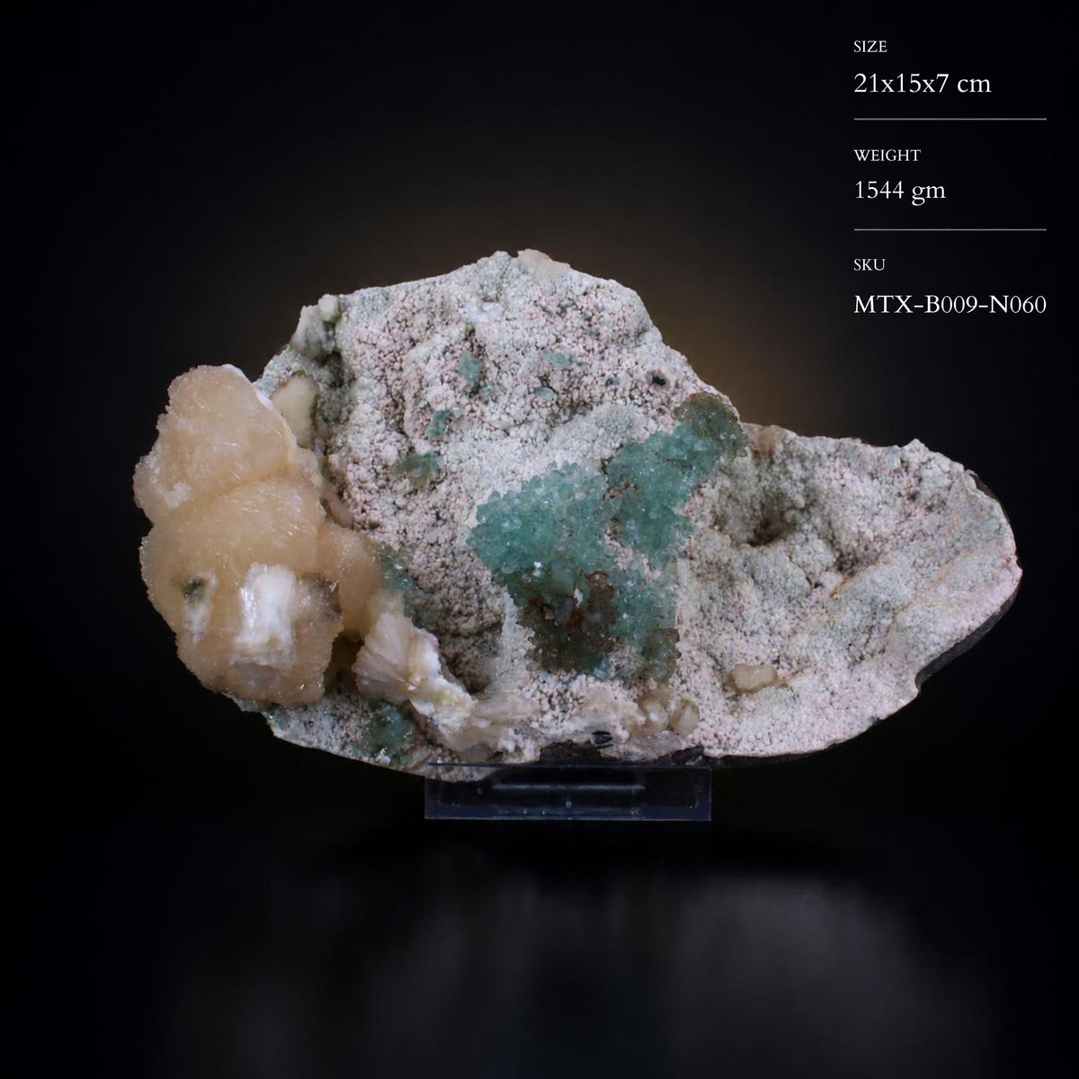 Natural Green Apophyllite, Stilbite & Mordenite Crystal – Mineral Specimen 1544 gm
