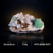 Natural Green Apophyllite, Stilbite with Heulandite Crystal Specimen – India