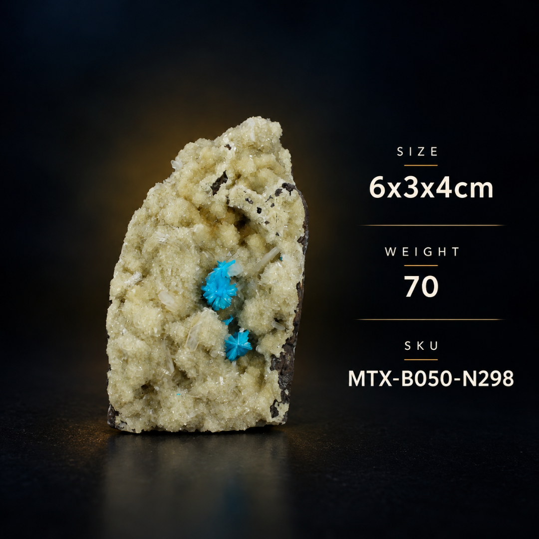 Natural Cavansite Crystal Matrix – Mineral Specimen from India