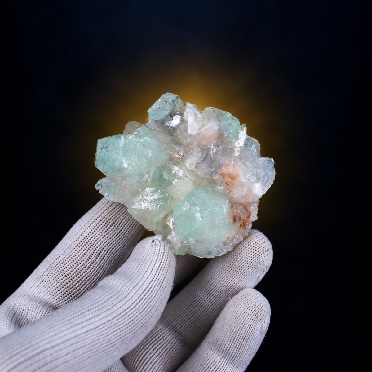 Natural Apophyllite with Heulandite and Stilbite Crystal Cluster – 100 g
