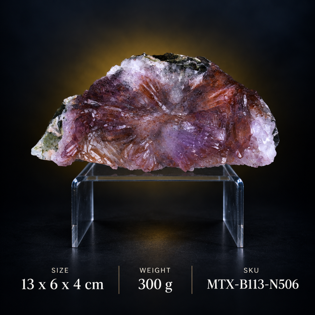 Natural Red Amethyst Crystal Specimen – 300g