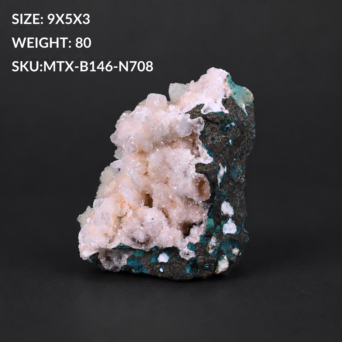 Pink Heulandite Crystal Cluster with Stilbite Natural Zeolite Specimen
