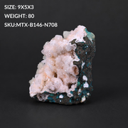 Pink Heulandite Crystal Cluster with Stilbite Natural Zeolite Specimen