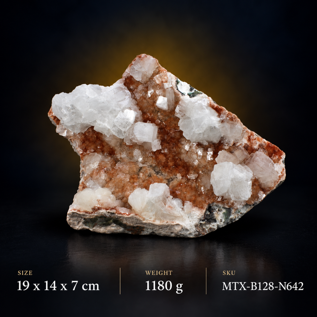 Cubic Apophyllite with Heulandite and Stilbite Mineral Specimen 1180 gms