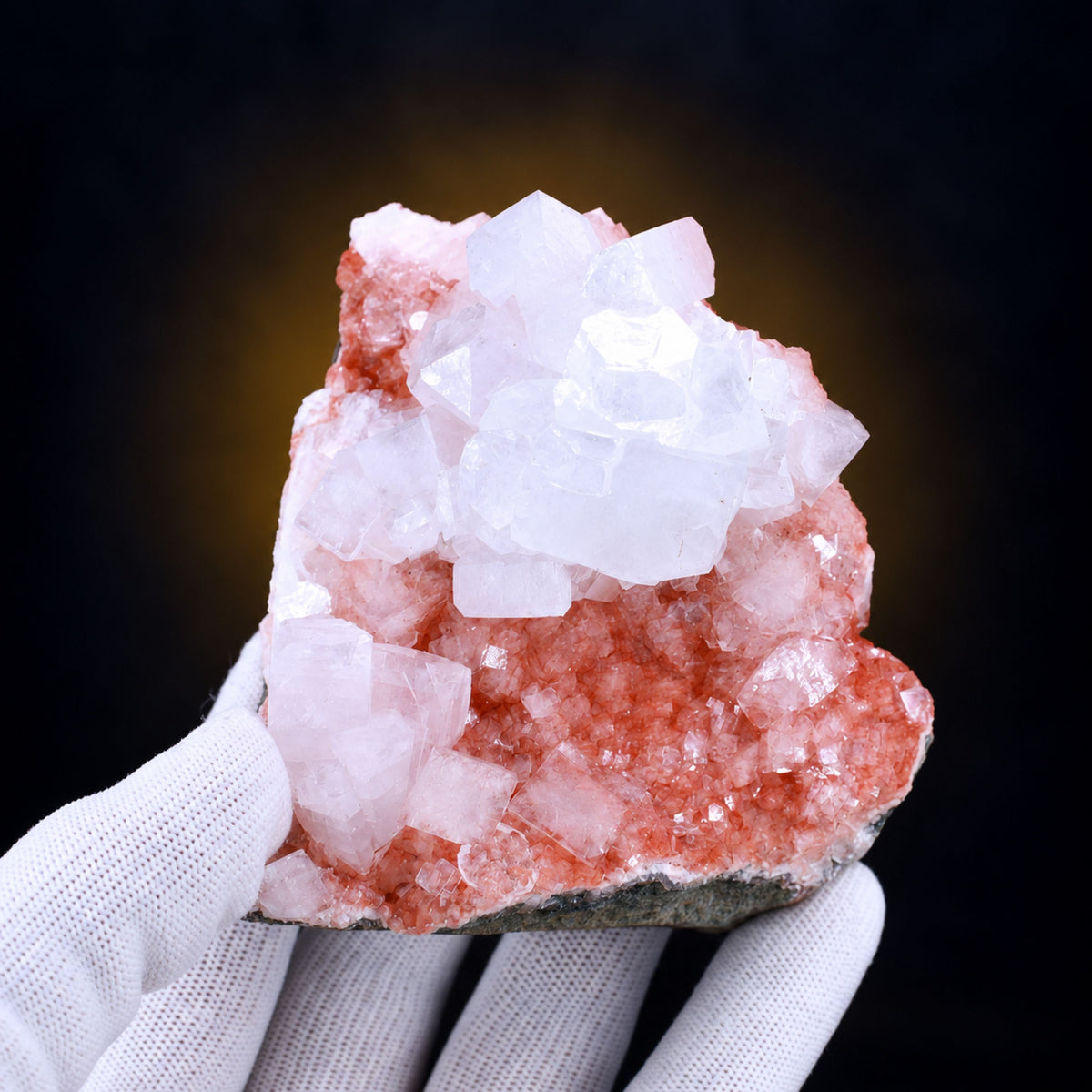 Apophyllite with Stilbite on Tabular Formation · 460 g · 11 × 9 × 7 cm