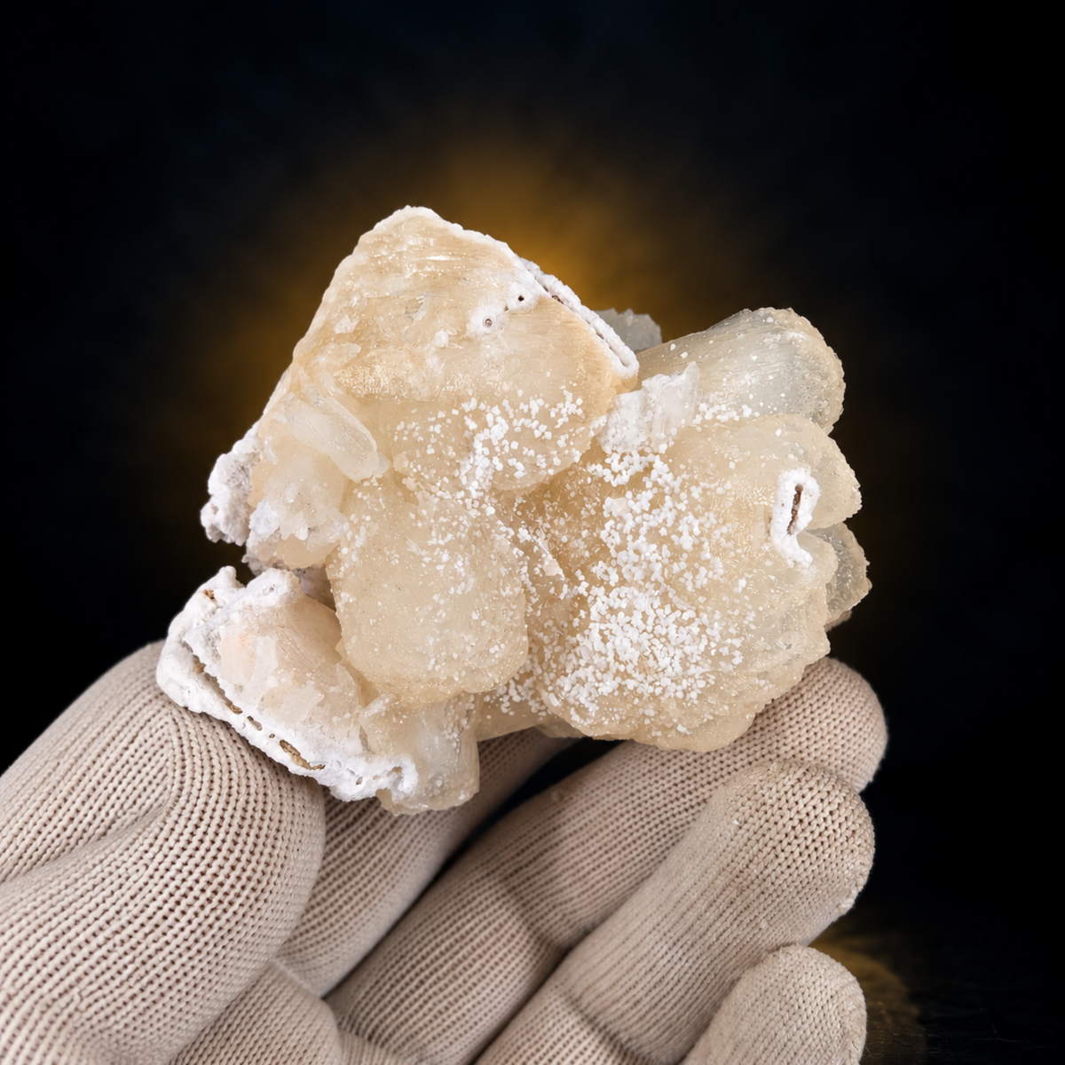 Natural Stilbite with Heulandite Crystal Cluster – 200 g