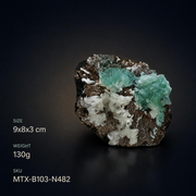 Green Apophyllite with White Stilbite &amp; Heulandite – Natural Mineral Specimen