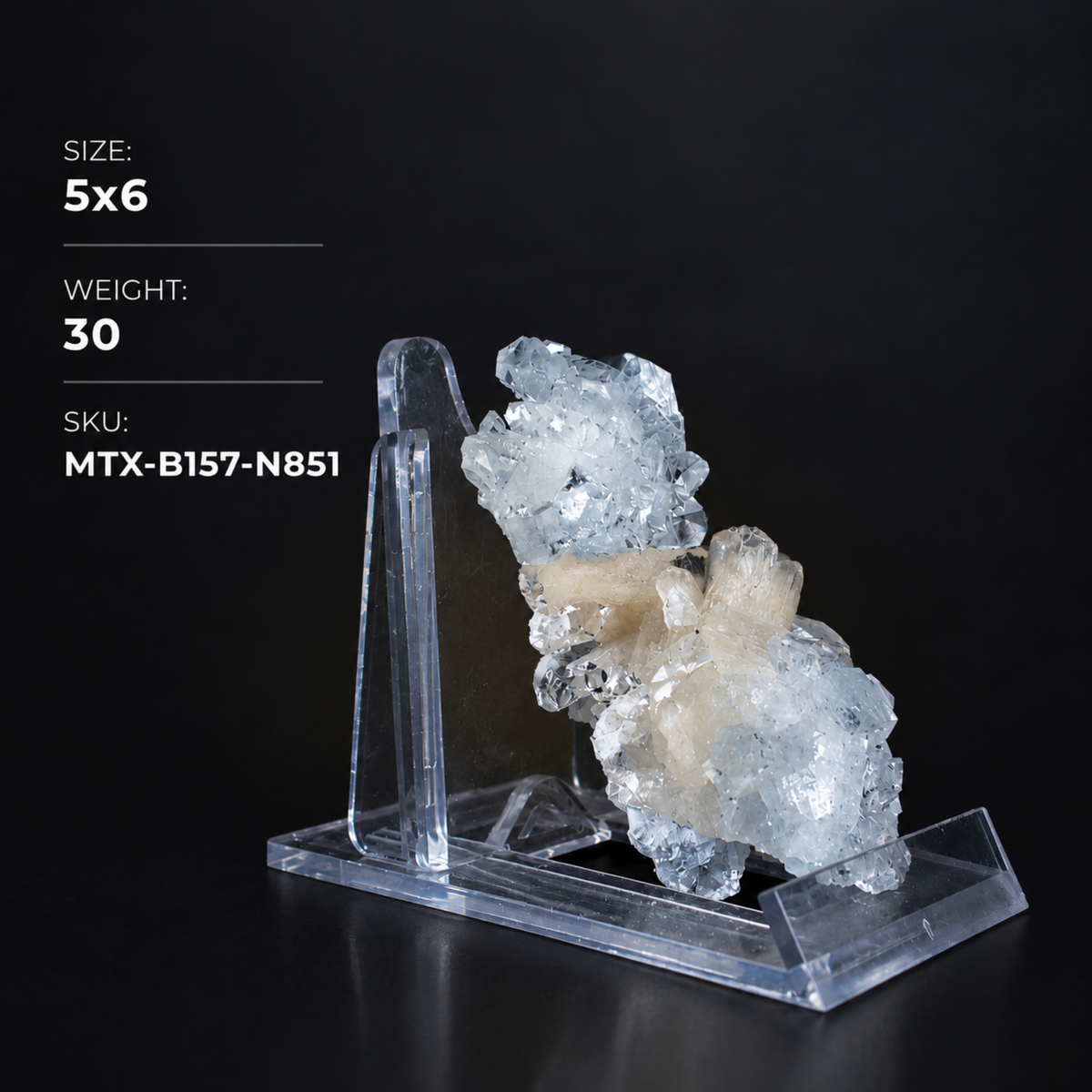Natural Apophyllite with Stilbite Crystal Cluster – 30 g