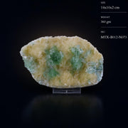 Natural Green Apophyllite with Stilbite Crystal Matrix Mineral Specimen from India 360 gm  14 × 10 × 2 cm