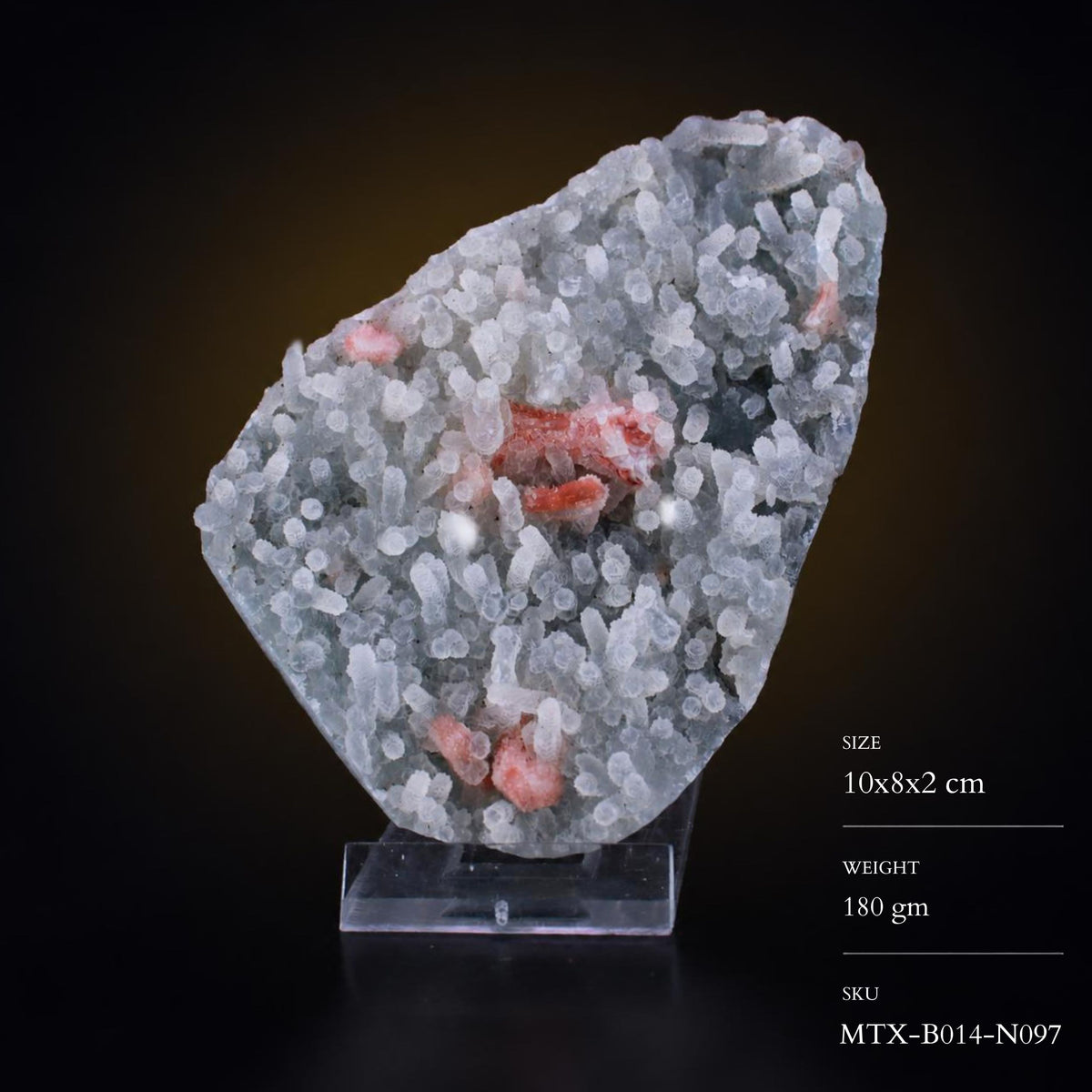 Natural Chalcedony Crystal Matrix Mineral Specimen from India 180 gm 10 × 8 × 2 cm