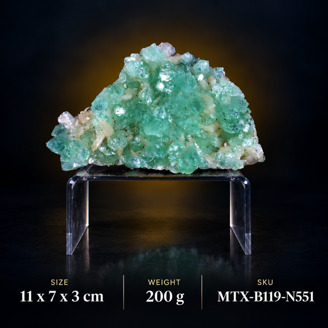 Natural Green Apophyllite Crystal Specimen – 200g