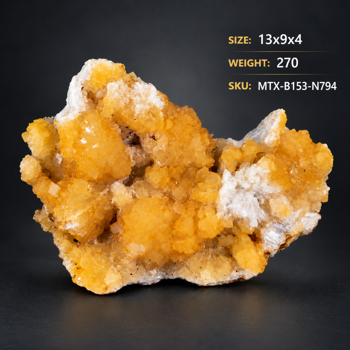 Natural Yellow Heulandite Crystal – 270 g