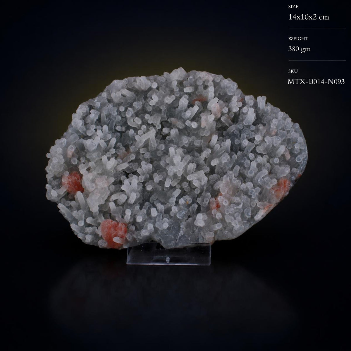 Natural Chalcedony Crystal Matrix Mineral Specimen from India 380 gm 14 × 10 × 2 cm