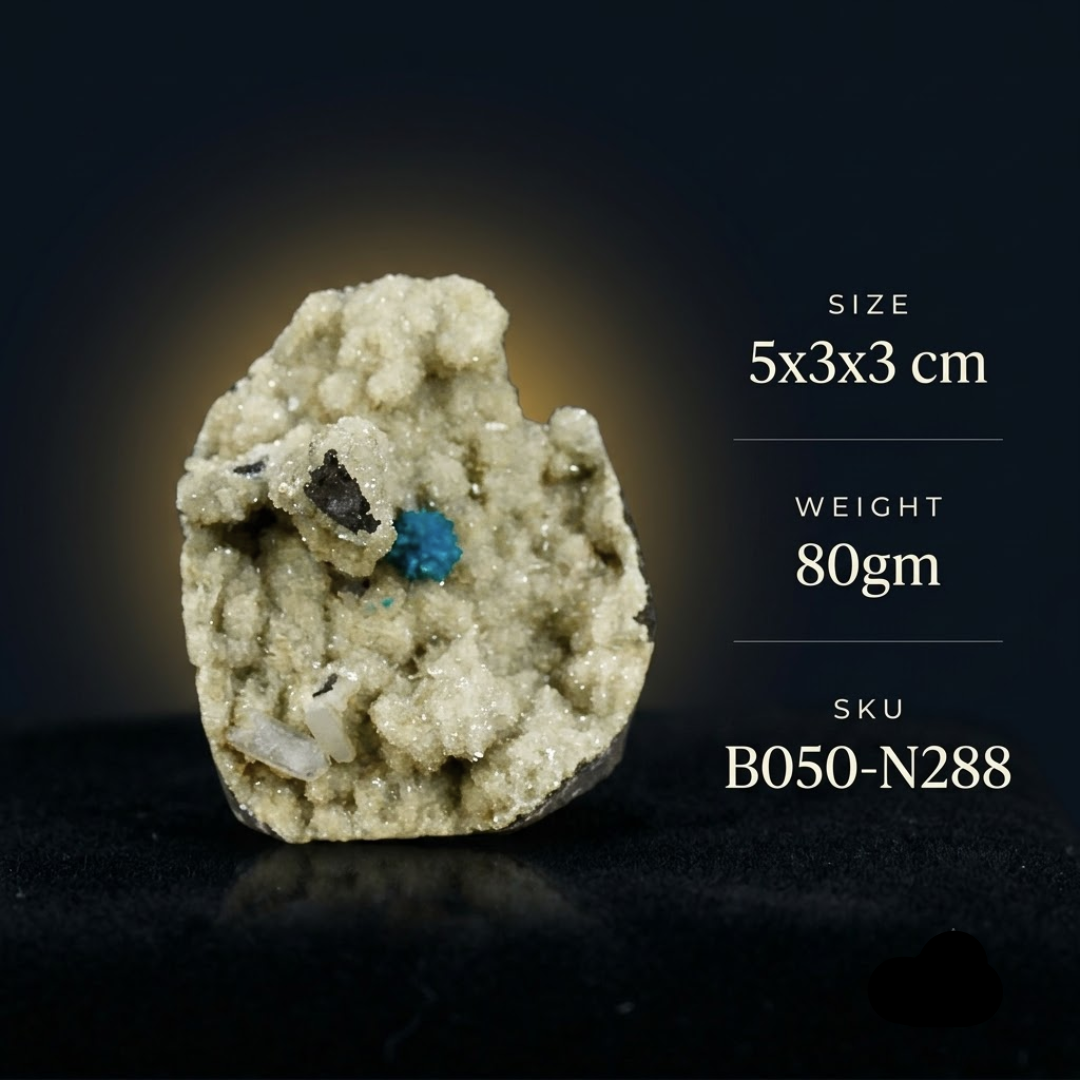 Natural Cavansite Crystal Matrix – Mineral Specimen from India