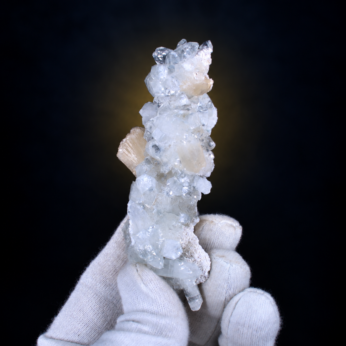 Apophyllite & Stilbite Crystal Cluster | 11 × 5 × 4 cm | 90 g
