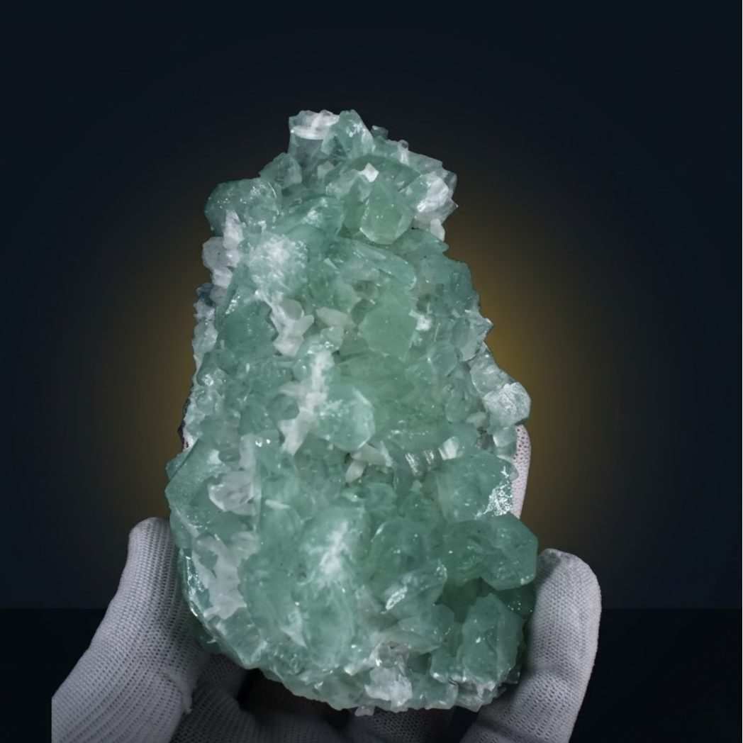 Natural Green Apophyllite Crystal Specimen – India