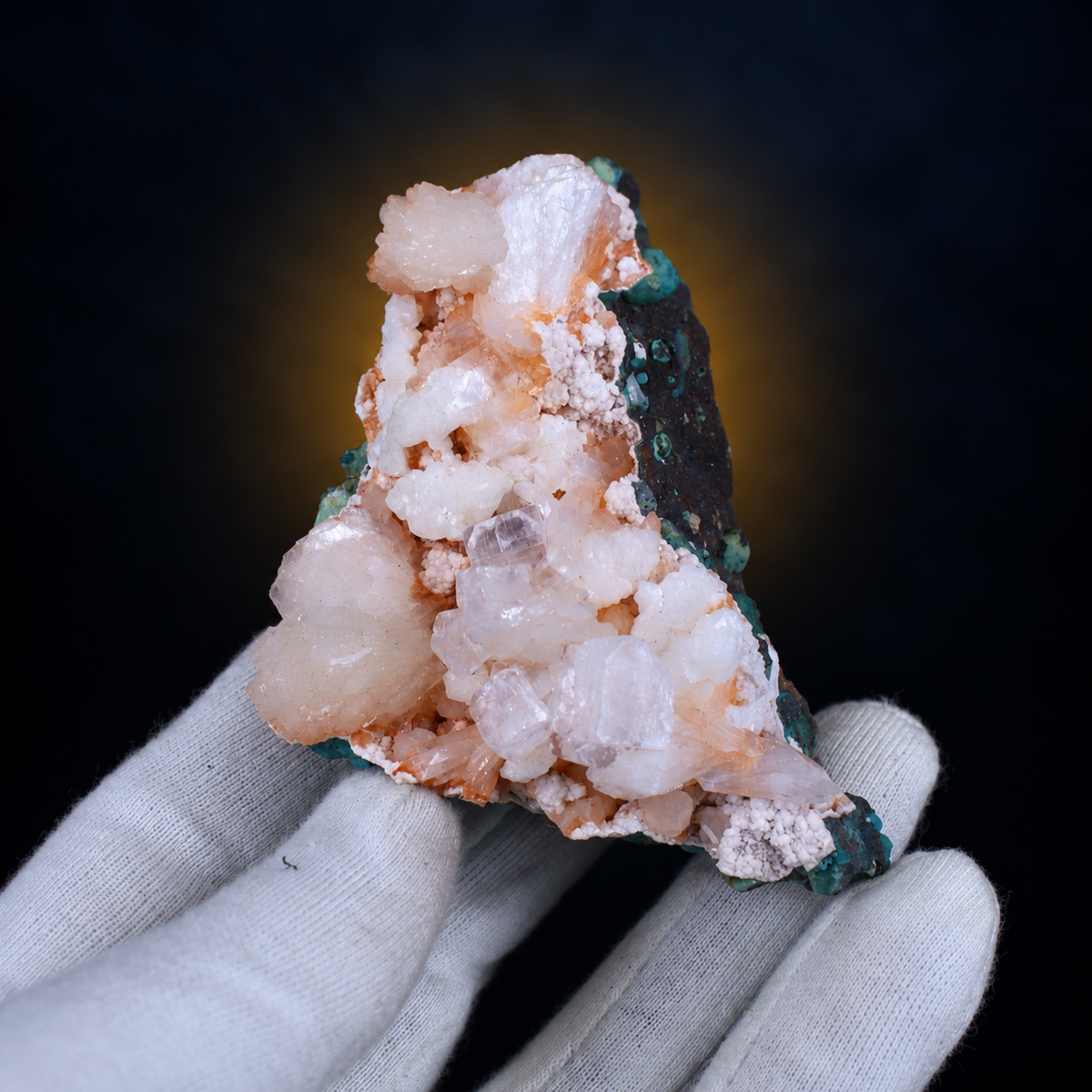 Stilbite & Peach-Pink Heulandite on Basalt Matrix | 9×5×4 cm | 170g