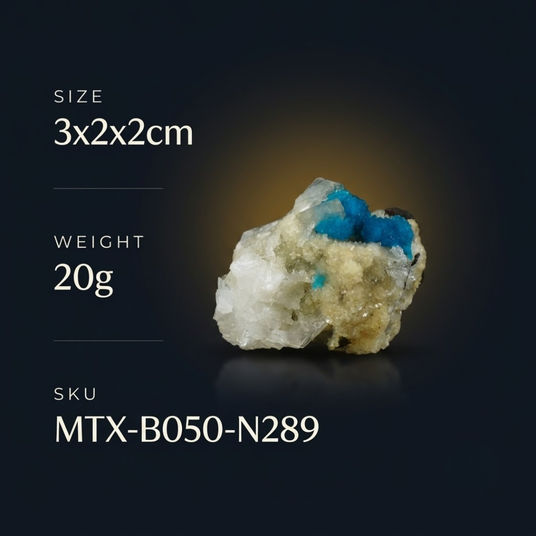 Natural Cavansite Crystal Matrix – Mineral Specimen from India