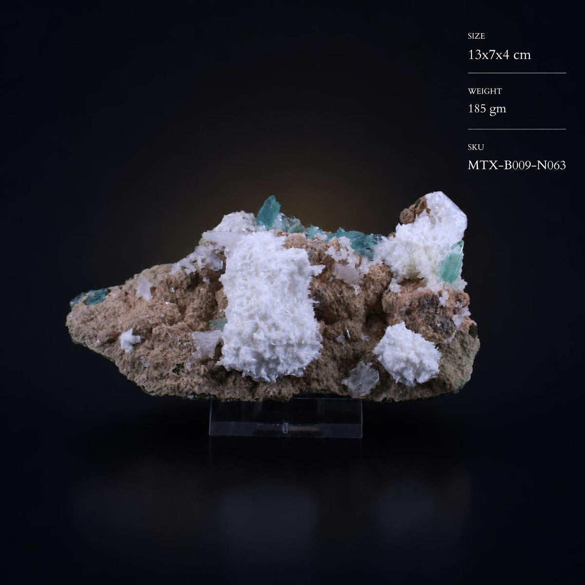 Natural Green Apophyllite, Mordenite & Stilbite Crystal – Mineral Specimen 185 gm 13 × 7 × 4 cm