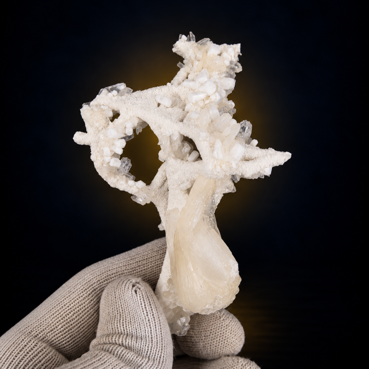 Natural Stilbite with Heulandite Crystal Cluster – 50 g