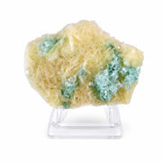 Natural Green Apophyllite with Stilbite Crystal Matrix Mineral Specimen from India 290 gm 13 × 9 × 3 cm