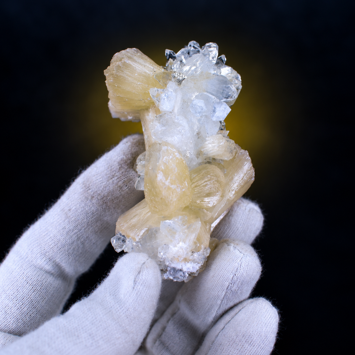 Stilbite on Heulandite Crystal Cluster | 8×4×4 cm | 80g