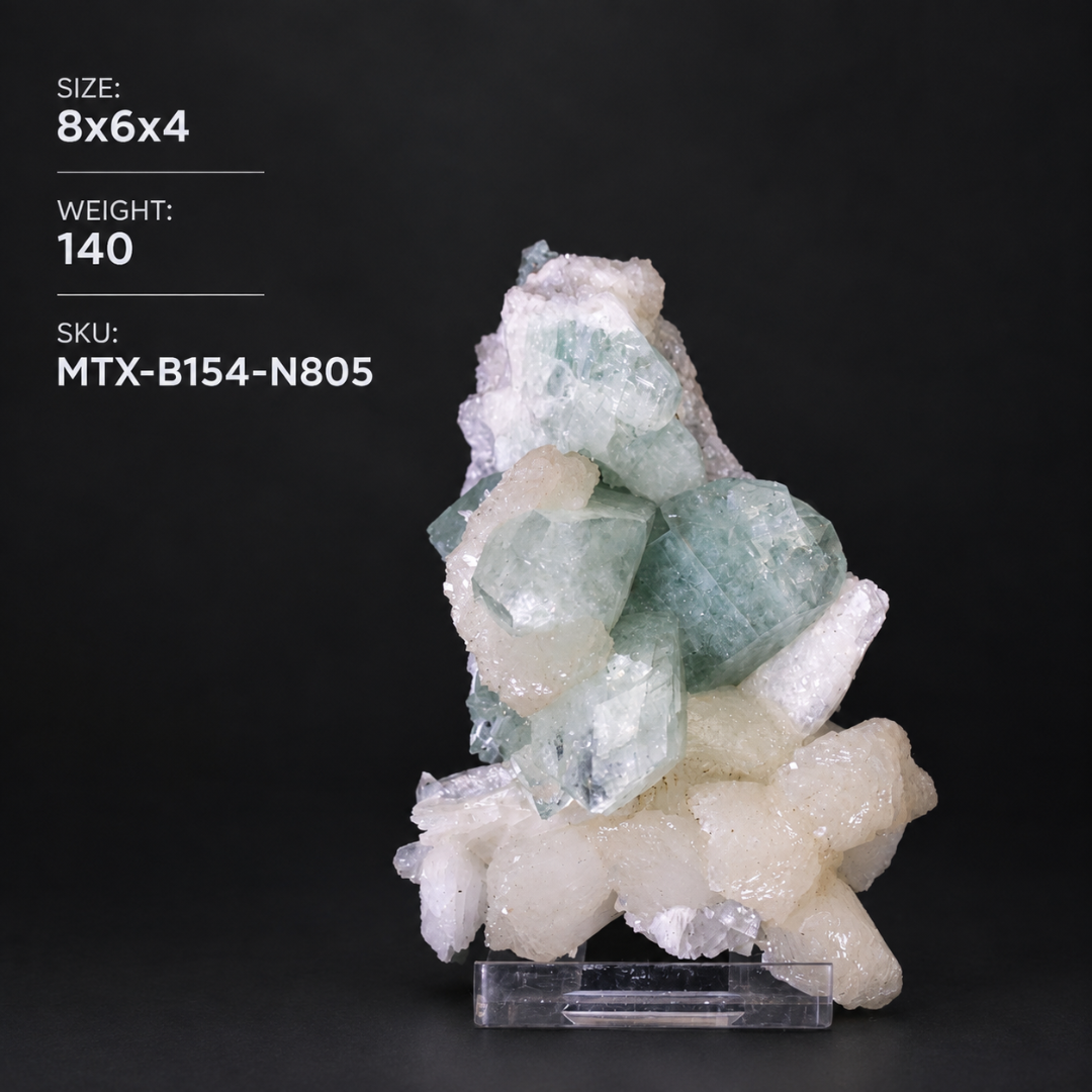 Natural Green Apophyllite with Matrix & Heulandite – 140 g