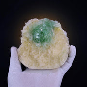 Natural Green Apophyllite with Stilbite Crystal Matrix Mineral Specimen from India 620 gm 13 × 12 × 3 cm
