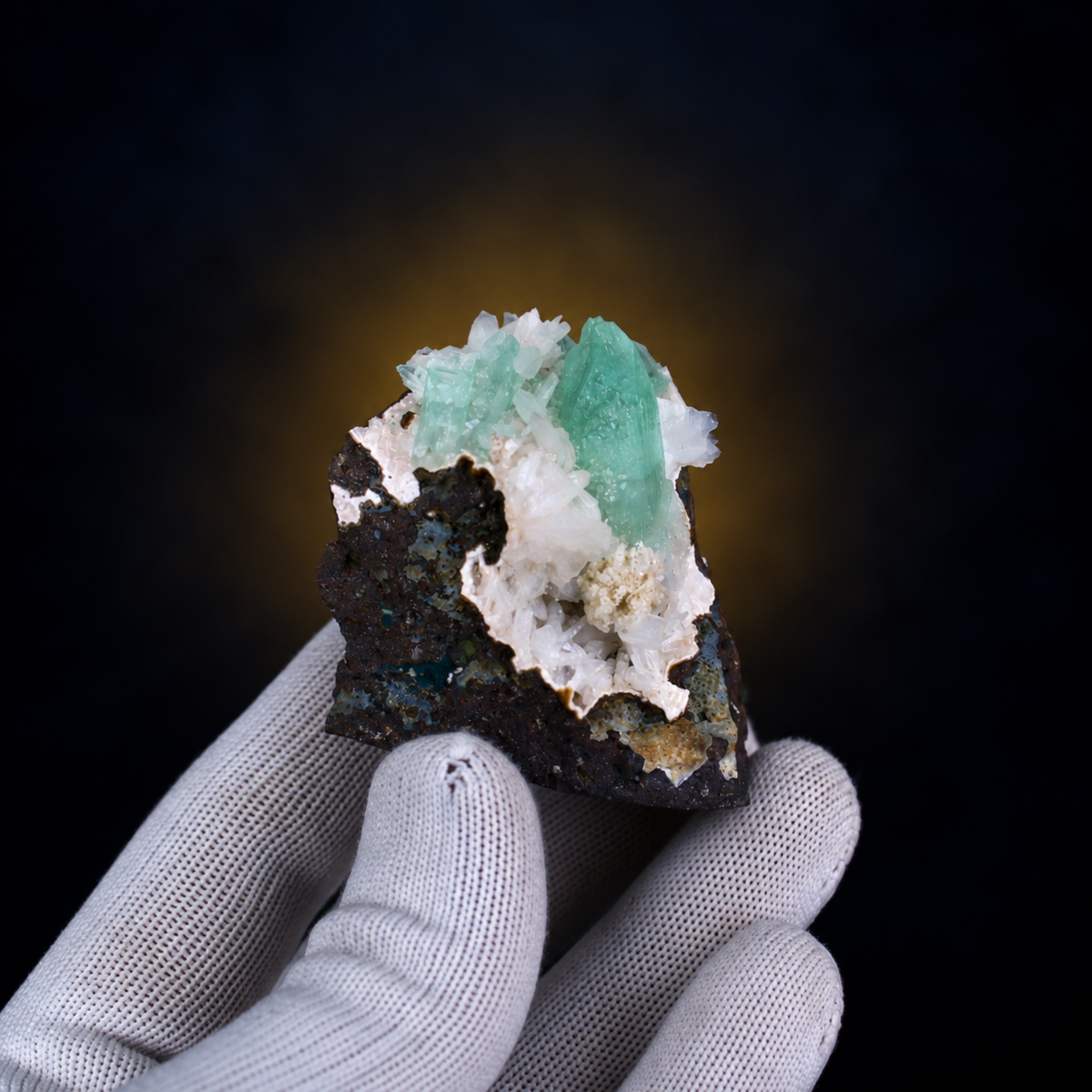 Natural Green Apophyllite with Stilbite and Heulandite Matrix – 70 g