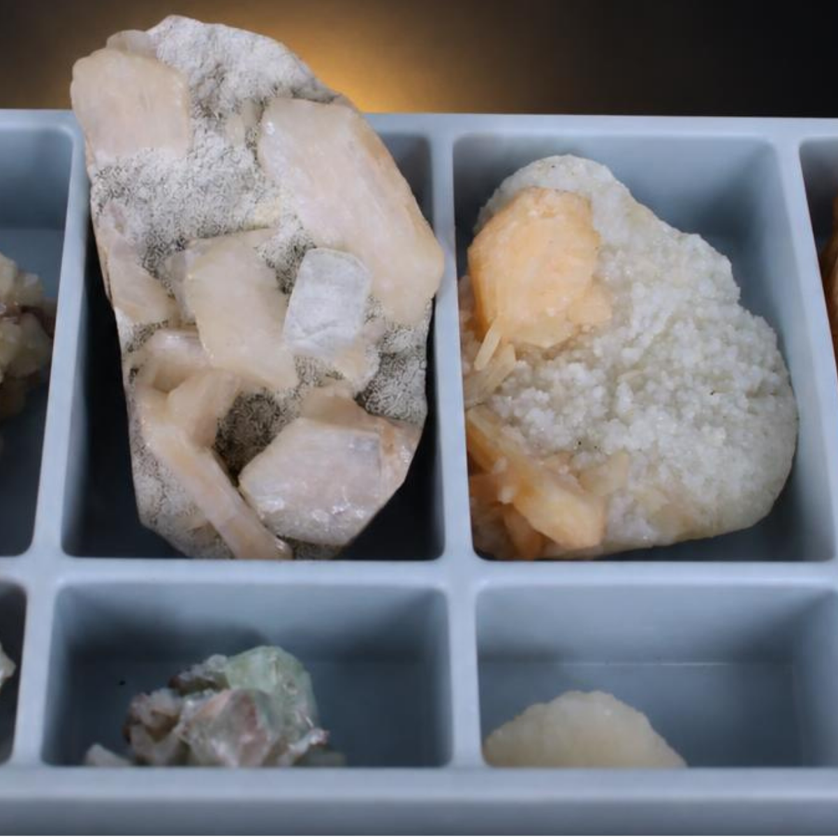 Mixed Natural Zeolite &amp Crystal Mineral Lot – Apophyllite Stilbite Calcite Heulandite &amp Scolecite