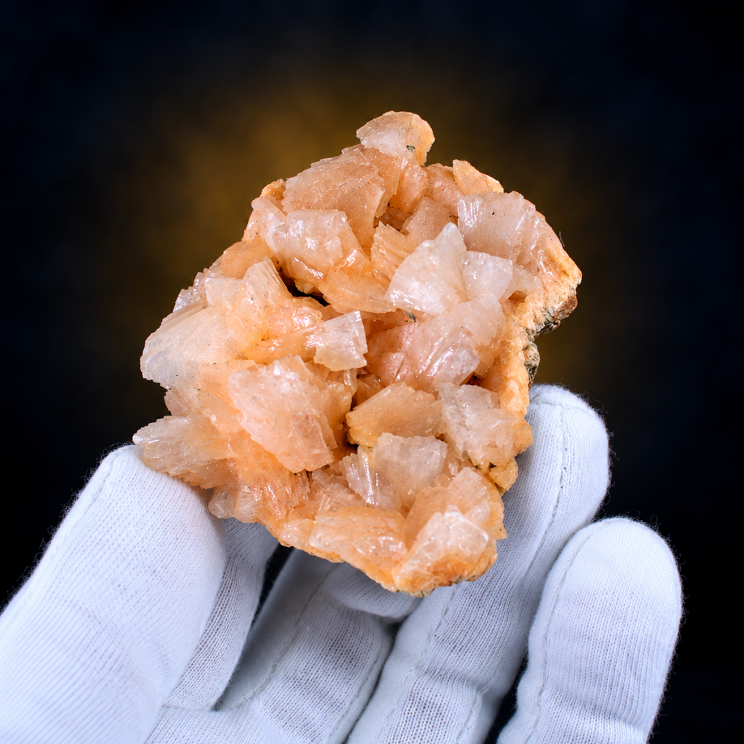 Natural Orange Peach Stilbite Crystal Specimen Lot – 18 Pieces