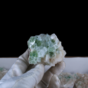 Natural Green Apophyllite with Stilbite &amp; Heulandite Crystal Lot – 13 PCS – Mineral Specimens from India