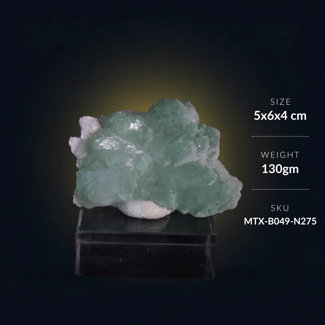 Natural Green Apophyllite Crystal Matrix – Mineral Specimen from India