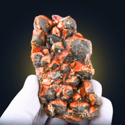 Red Amethyst with Hematite — “Alien” Formation · 600 g · 12 × 7 × 5 cm · India