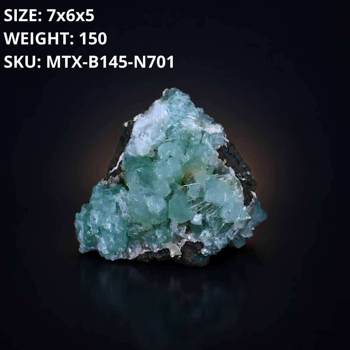 Green Apophyllite Crystal Cluster with White Scolecite India 150 g