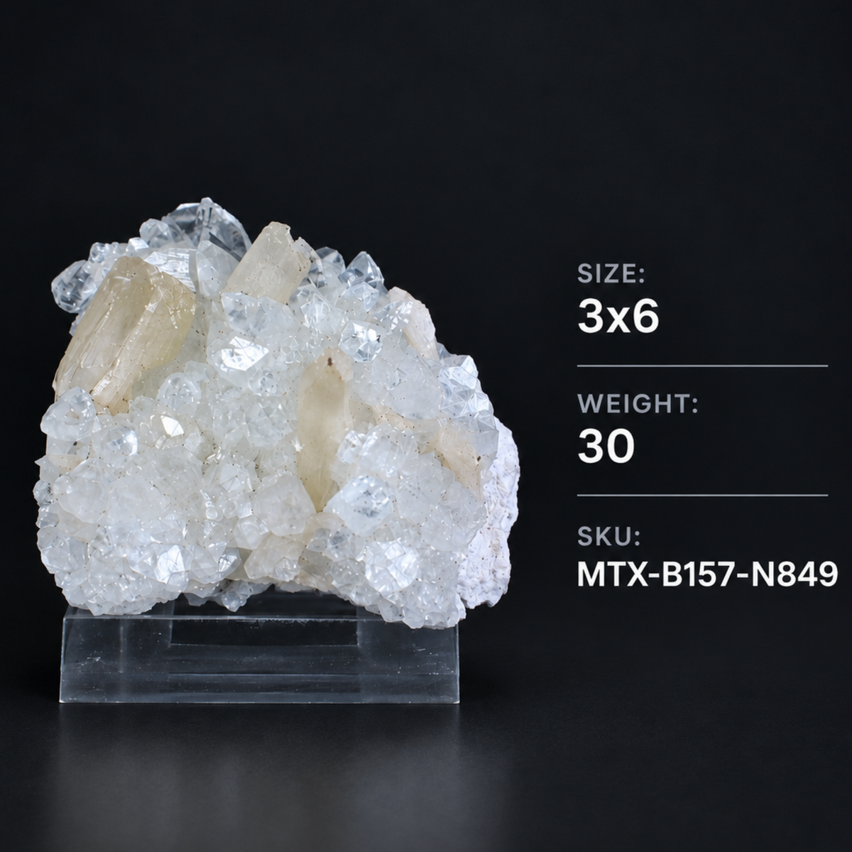 Natural Apophyllite with Stilbite Crystal Cluster – 30 g