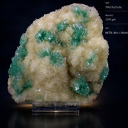 Natural Green Apophyllite with Stilbite Crystal Matrix Mineral Specimen from India |1200 gm 19 × 15 × 3 cm
