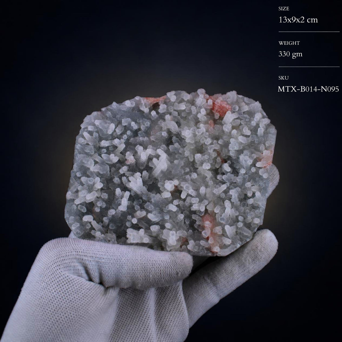 Natural Chalcedony Geode Mineral Specimen from India 330 gm 13 × 9 × 2 cm