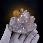 Fluorite Spheres on Crystalline Matrix – Natural Mineral Specimen